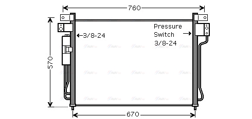 Конденсатор, кондиционер   DNA5299D   AVA QUALITY COOLING