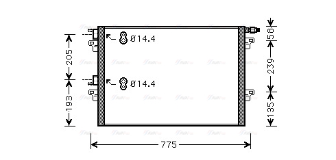 Конденсатор, система кондиціонування повітря   RTA5297   AVA QUALITY COOLING