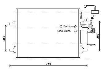 Конденсатор, кондиционер   VO5166D   AVA QUALITY COOLING