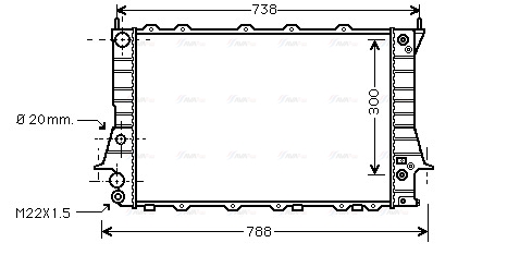 Радіатор, система охолодження двигуна   AIA2078   AVA QUALITY COOLING