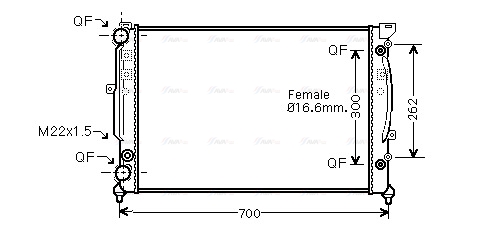 Радіатор, система охолодження двигуна   AIA2122   AVA QUALITY COOLING