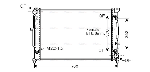 Радіатор, система охолодження двигуна   AIA2125   AVA QUALITY COOLING