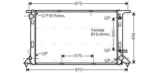 Радиатор, охлаждение двигателя   AIA2309   AVA QUALITY COOLING