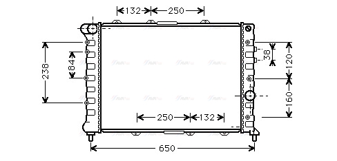 Радиатор, охлаждение двигателя   AL2057   AVA QUALITY COOLING