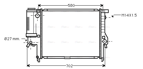 Радиатор, охлаждение двигателя   BW2121   AVA QUALITY COOLING