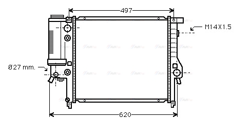 Радиатор, охлаждение двигателя   BW2137   AVA QUALITY COOLING