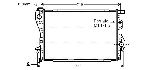 Радиатор, охлаждение двигателя   BW2176   AVA QUALITY COOLING