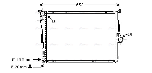 Радіатор, система охолодження двигуна   BW2304   AVA QUALITY COOLING