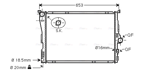 Радиатор, охлаждение двигателя   BW2343   AVA QUALITY COOLING