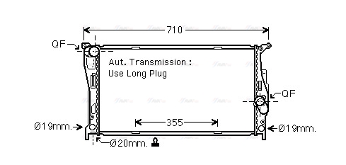 Радиатор, охлаждение двигателя   BW2542   AVA QUALITY COOLING