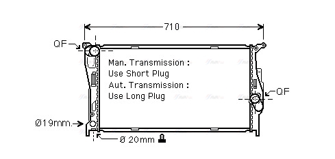 Радиатор, охлаждение двигателя   BWA2293   AVA QUALITY COOLING