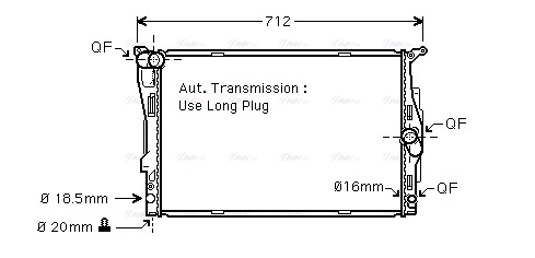 Радиатор, охлаждение двигателя   BWA2303   AVA QUALITY COOLING