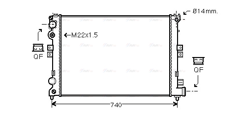 Радіатор, система охолодження двигуна   CNA2079   AVA QUALITY COOLING