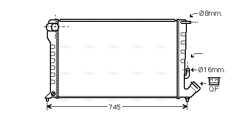 Радіатор, система охолодження двигуна   CNA2194   AVA QUALITY COOLING