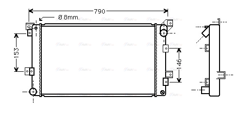 Радиатор, охлаждение двигателя   CR2033   AVA QUALITY COOLING