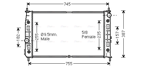 Радіатор, система охолодження двигуна   CR2054   AVA QUALITY COOLING