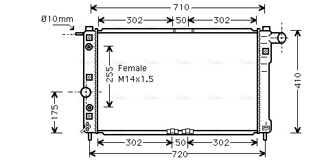 Радіатор, система охолодження двигуна, AVA QUALITY COOLING DW2010 Радіатор, система охолодження двигуна, AVA QUALITY COOLING DW2010