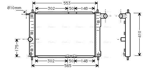 Радиатор, охлаждение двигателя   DW2039   AVA QUALITY COOLING