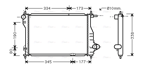 Радиатор, охлаждение двигателя   DW2075   AVA QUALITY COOLING