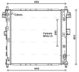 Радиатор, охлаждение двигателя   DWA2105   AVA QUALITY COOLING