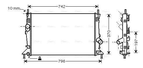 Радіатор, система охолодження двигуна   FDA2369   AVA QUALITY COOLING