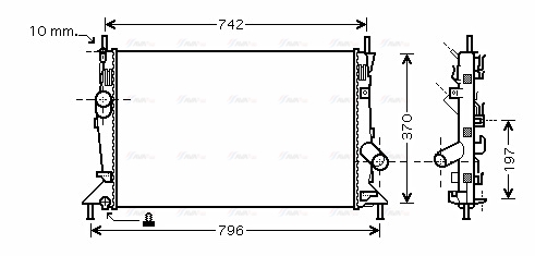 Радиатор, охлаждение двигателя   FDA2370   AVA QUALITY COOLING