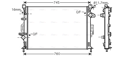 Радиатор, охлаждение двигателя   FDA2425   AVA QUALITY COOLING