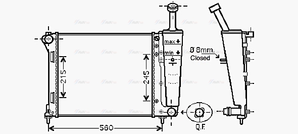 Радиатор, охлаждение двигателя   FTA2345   AVA QUALITY COOLING