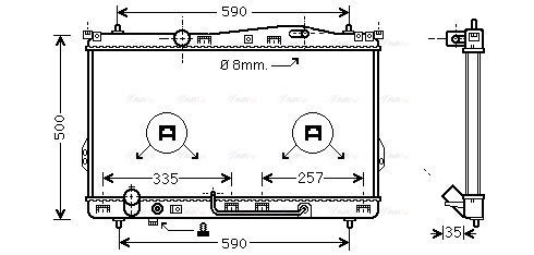 Радіатор, система охолодження двигуна   HY2078   AVA QUALITY COOLING