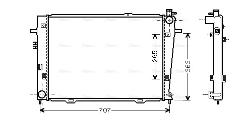 Радиатор, охлаждение двигателя   HY2126   AVA QUALITY COOLING