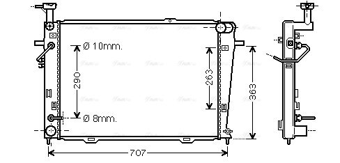 Радиатор, охлаждение двигателя   HY2127   AVA QUALITY COOLING