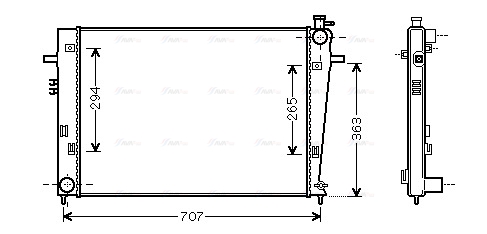 Радиатор, охлаждение двигателя   HY2204   AVA QUALITY COOLING