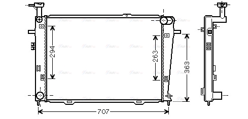 Радиатор, охлаждение двигателя   HY2210   AVA QUALITY COOLING