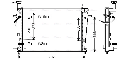 Радиатор, охлаждение двигателя   HY2211   AVA QUALITY COOLING