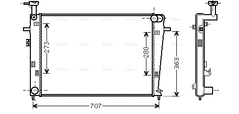 Радиатор, охлаждение двигателя   HY2275   AVA QUALITY COOLING