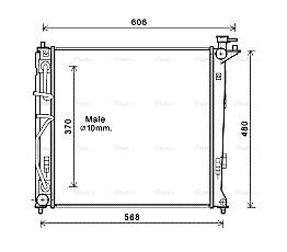 Радиатор, охлаждение двигателя   HY2282   AVA QUALITY COOLING