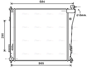 Радиатор, охлаждение двигателя, AVA QUALITY COOLING HY2303 Радиатор, охлаждение двигателя, AVA QUALITY COOLING HY2303
