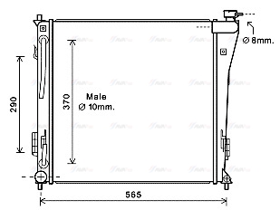 Радиатор, охлаждение двигателя   HY2305   AVA QUALITY COOLING