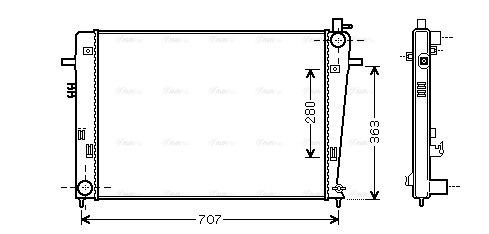 Радиатор, охлаждение двигателя   HY2328   AVA QUALITY COOLING