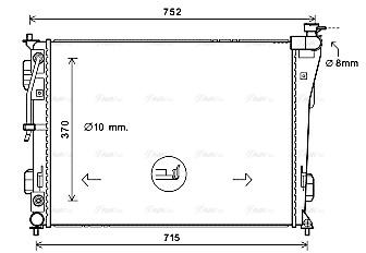 Радіатор, система охолодження двигуна   HY2423   AVA QUALITY COOLING