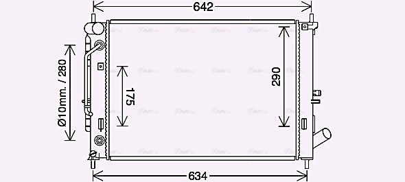 Радіатор, система охолодження двигуна   HY2465   AVA QUALITY COOLING