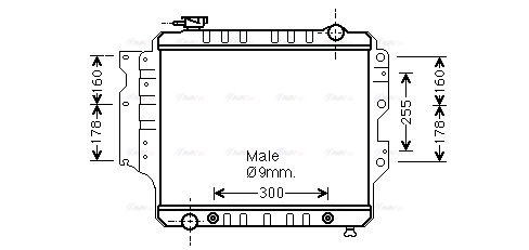 Радиатор, охлаждение двигателя   JE2022   AVA QUALITY COOLING