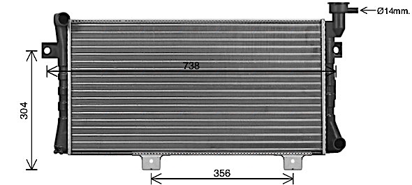 Радіатор, система охолодження двигуна   LA2024   AVA QUALITY COOLING