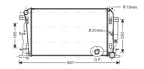 Радиатор, охлаждение двигателя   MS2402   AVA QUALITY COOLING