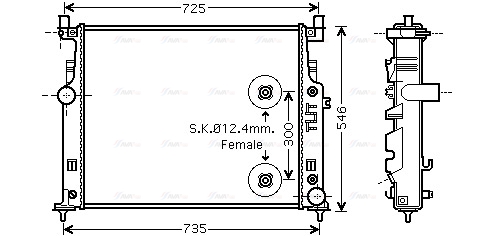 Радиатор, охлаждение двигателя   MS2458   AVA QUALITY COOLING