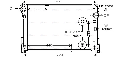 Радиатор, охлаждение двигателя   MS2491   AVA QUALITY COOLING