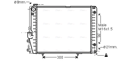 Радиатор, охлаждение двигателя   MSA2072   AVA QUALITY COOLING