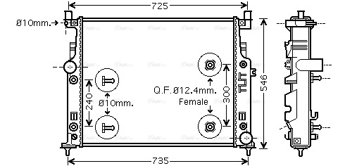 Радіатор, система охолодження двигуна   MSA2436   AVA QUALITY COOLING