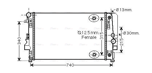 Радиатор, охлаждение двигателя   MSA2460   AVA QUALITY COOLING