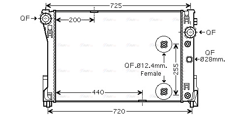 Радіатор, система охолодження двигуна, AVA QUALITY COOLING MSA2475 Радіатор, система охолодження двигуна, AVA QUALITY COOLING MSA2475